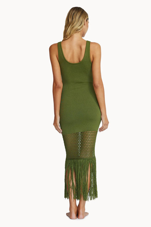 PQ Swim Olive Claudia Fringe Dress